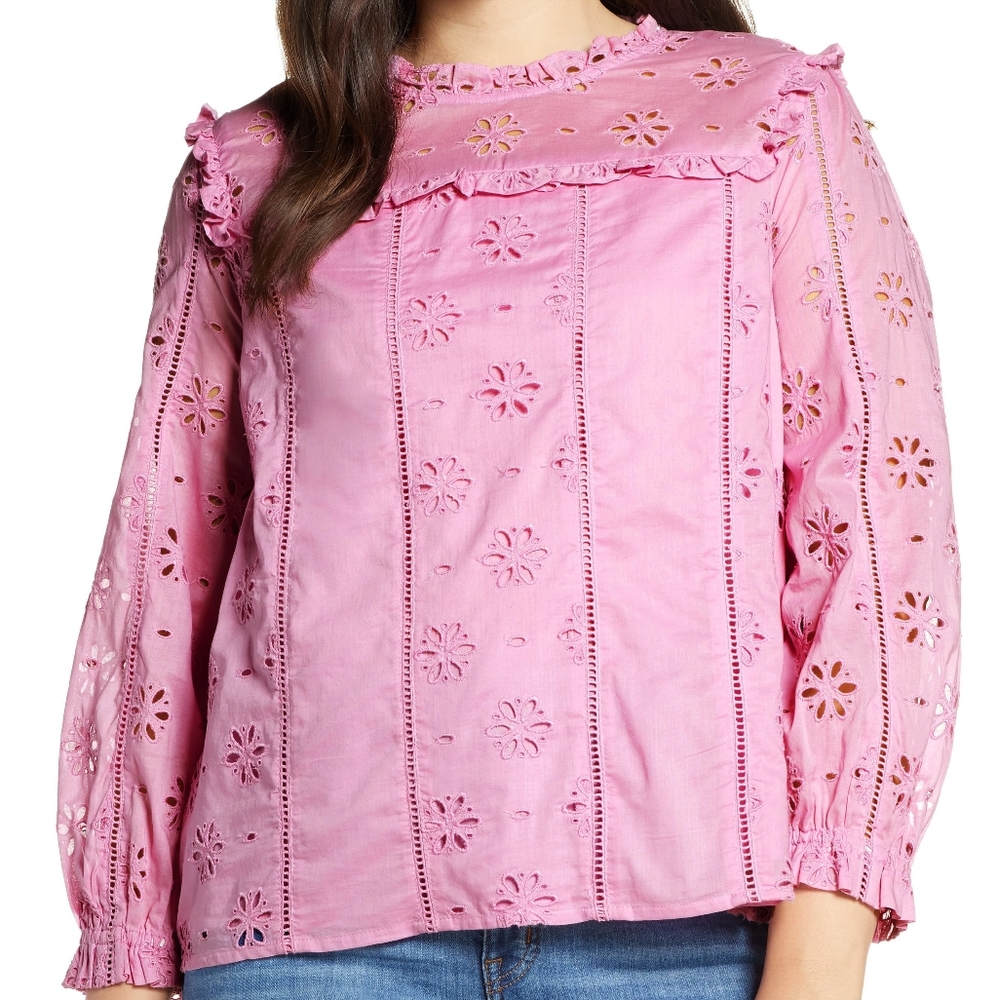 J. crew Ruffle Neck top - Picture 2 of 7